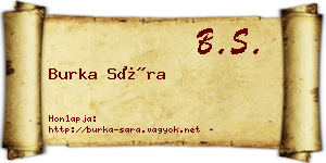 Burka Sára névjegykártya
