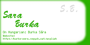 sara burka business card