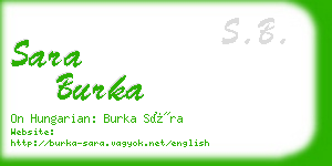 sara burka business card